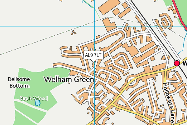 AL9 7LT map - OS VectorMap District (Ordnance Survey)