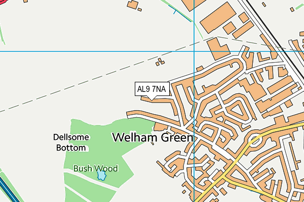 AL9 7NA map - OS VectorMap District (Ordnance Survey)