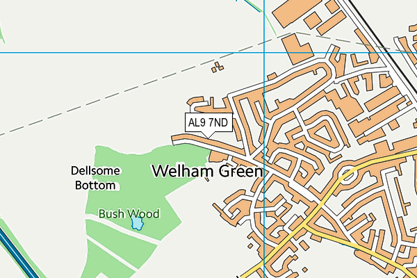AL9 7ND map - OS VectorMap District (Ordnance Survey)