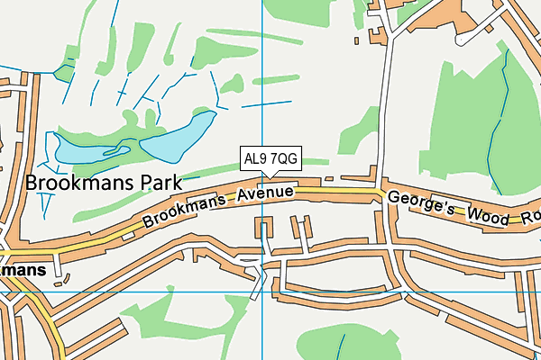 AL9 7QG map - OS VectorMap District (Ordnance Survey)