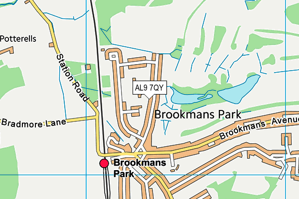 Brookmans Park Primary School map (AL9 7QY) - OS VectorMap District (Ordnance Survey)