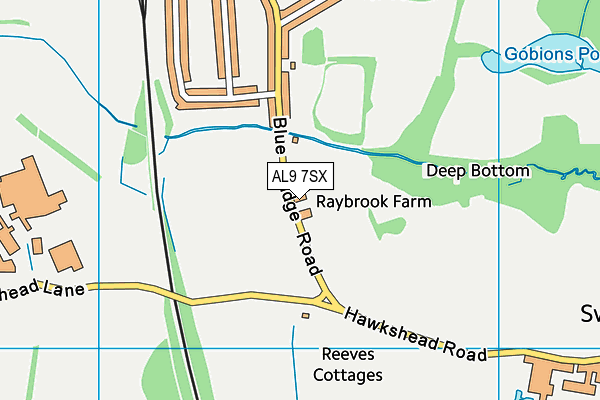 AL9 7SX map - OS VectorMap District (Ordnance Survey)