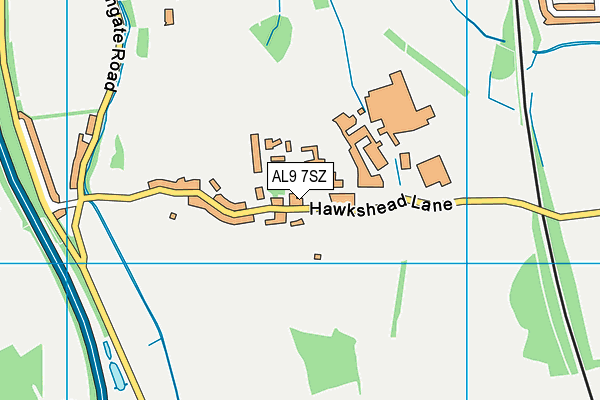 AL9 7SZ map - OS VectorMap District (Ordnance Survey)