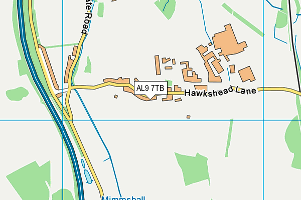 AL9 7TB map - OS VectorMap District (Ordnance Survey)