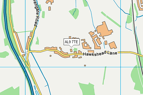 AL9 7TE map - OS VectorMap District (Ordnance Survey)