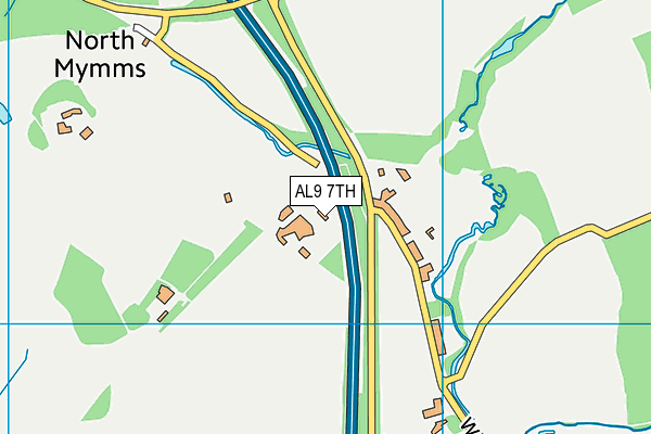 AL9 7TH map - OS VectorMap District (Ordnance Survey)