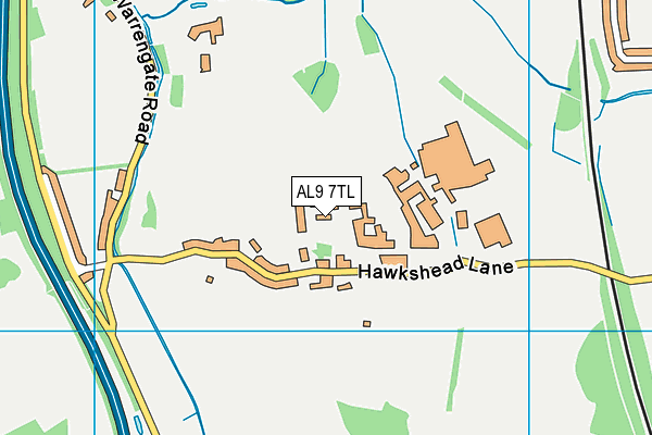 AL9 7TL map - OS VectorMap District (Ordnance Survey)