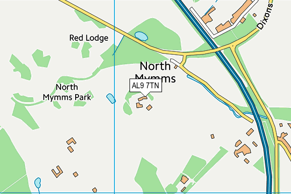 AL9 7TN map - OS VectorMap District (Ordnance Survey)