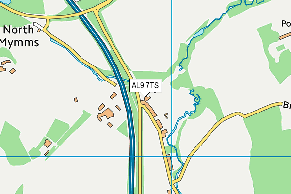 AL9 7TS map - OS VectorMap District (Ordnance Survey)