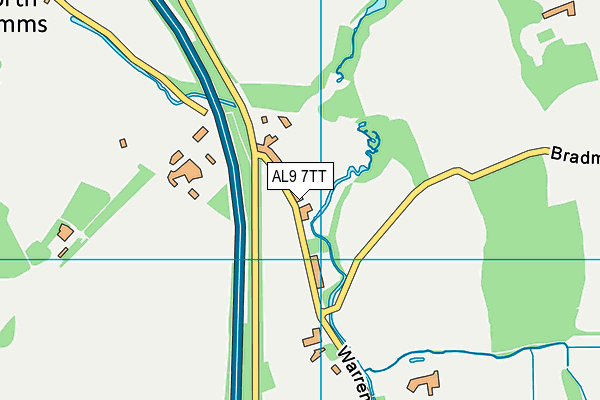 AL9 7TT map - OS VectorMap District (Ordnance Survey)