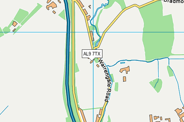 AL9 7TX map - OS VectorMap District (Ordnance Survey)