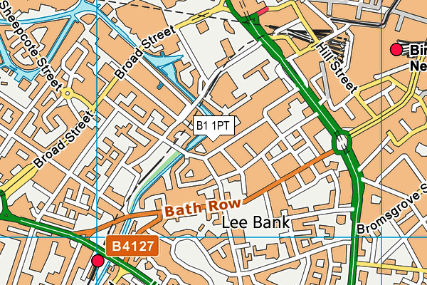 B1 1PT map - OS VectorMap District (Ordnance Survey)