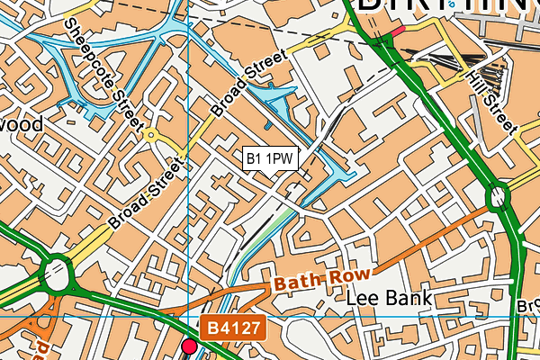 B1 1PW map - OS VectorMap District (Ordnance Survey)