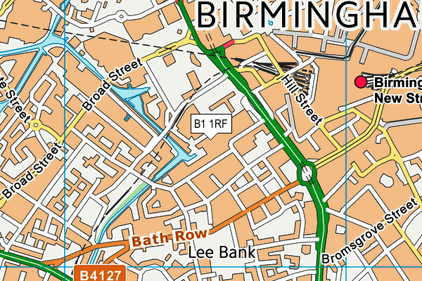 B1 1RF map - OS VectorMap District (Ordnance Survey)