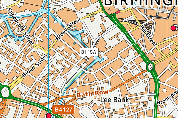 B1 1SW map - OS VectorMap District (Ordnance Survey)