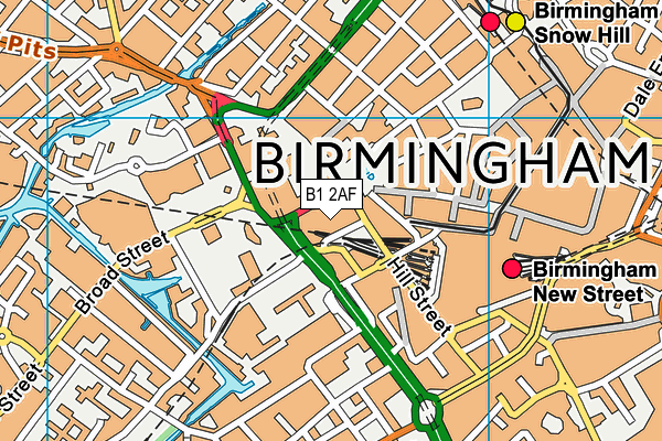 B1 2AF map - OS VectorMap District (Ordnance Survey)