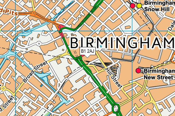 B1 2AJ map - OS VectorMap District (Ordnance Survey)