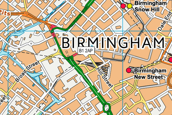 B1 2AP map - OS VectorMap District (Ordnance Survey)