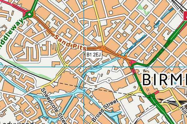 B1 2EJ map - OS VectorMap District (Ordnance Survey)