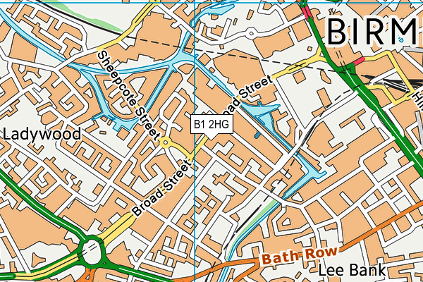 B1 2HG map - OS VectorMap District (Ordnance Survey)