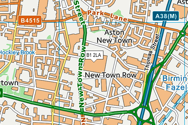 B1 2LA map - OS VectorMap District (Ordnance Survey)