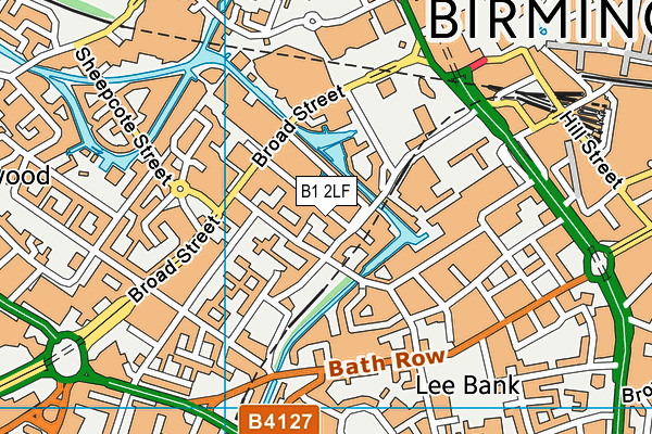 B1 2LF map - OS VectorMap District (Ordnance Survey)