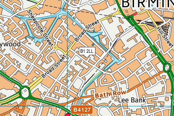 B1 2LL map - OS VectorMap District (Ordnance Survey)