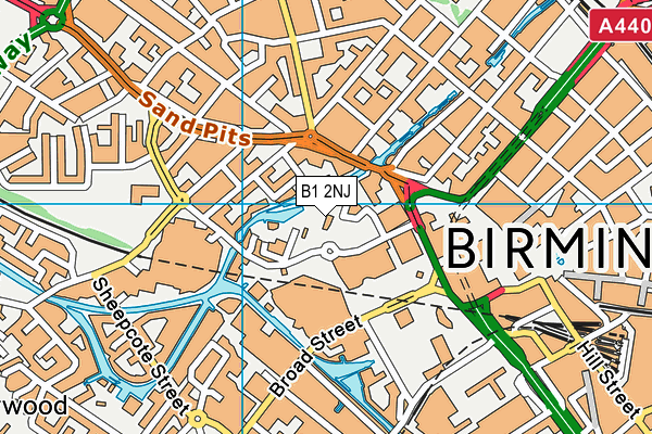 B1 2NJ map - OS VectorMap District (Ordnance Survey)