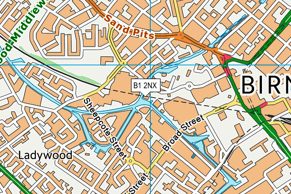 B1 2NX map - OS VectorMap District (Ordnance Survey)