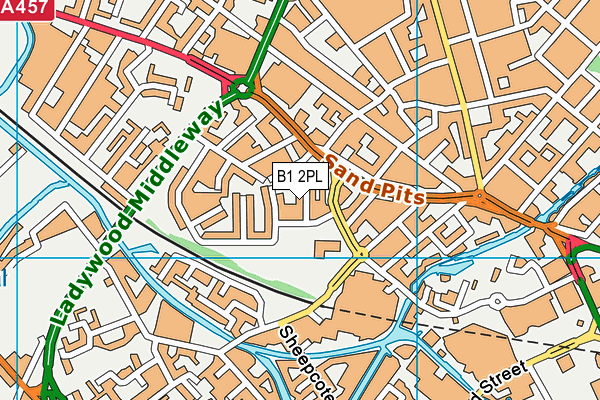 B1 2PL map - OS VectorMap District (Ordnance Survey)