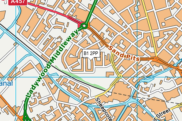 B1 2PP map - OS VectorMap District (Ordnance Survey)