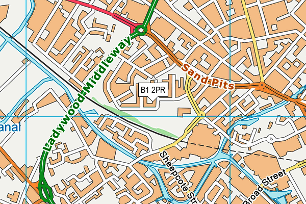 B1 2PR map - OS VectorMap District (Ordnance Survey)