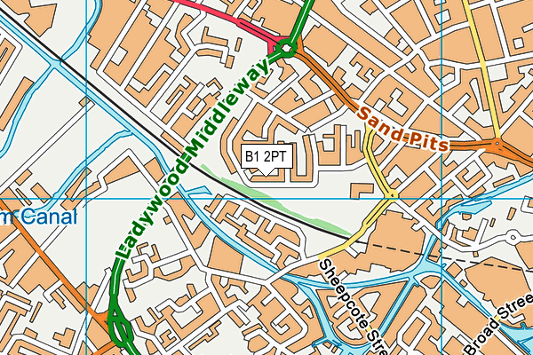 B1 2PT map - OS VectorMap District (Ordnance Survey)