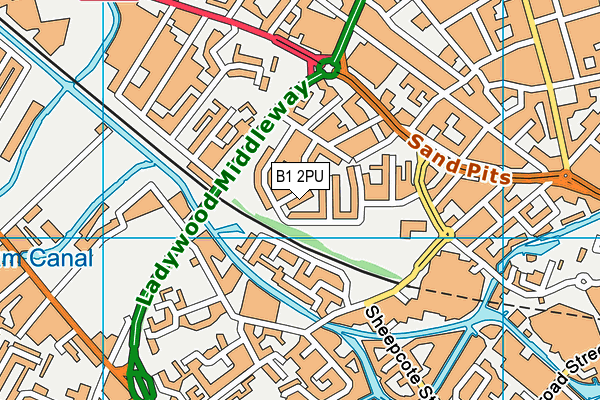 B1 2PU map - OS VectorMap District (Ordnance Survey)