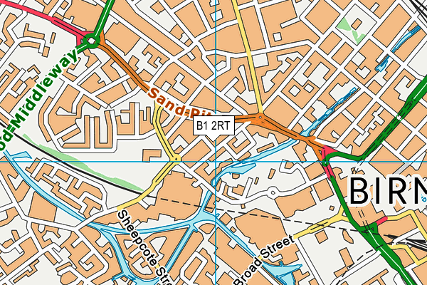 B1 2RT map - OS VectorMap District (Ordnance Survey)