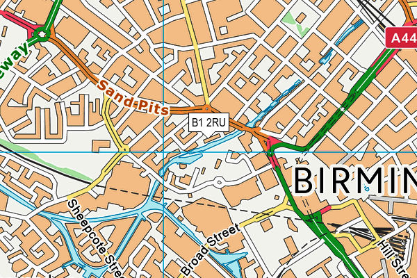 B1 2RU map - OS VectorMap District (Ordnance Survey)