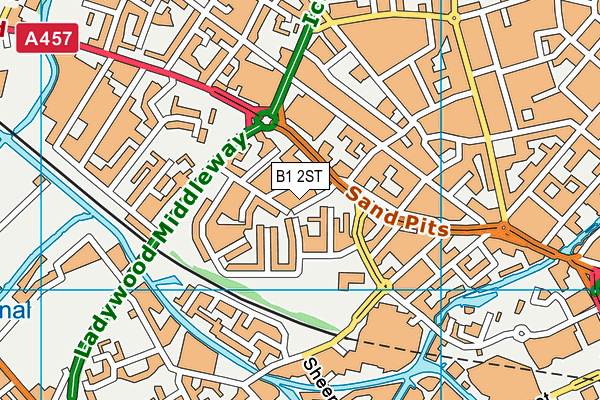 B1 2ST map - OS VectorMap District (Ordnance Survey)
