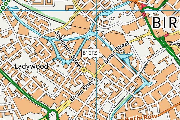 B1 2TZ map - OS VectorMap District (Ordnance Survey)