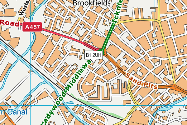 B1 2UH map - OS VectorMap District (Ordnance Survey)