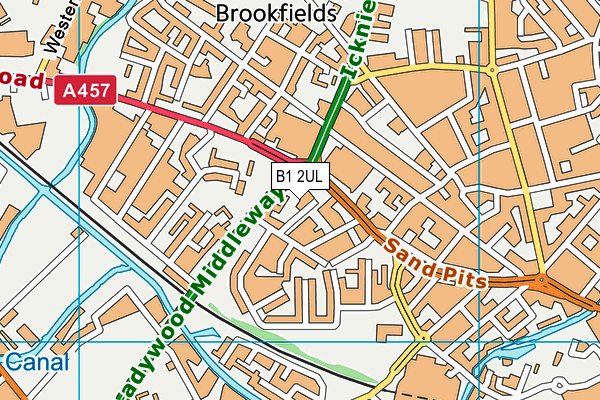 B1 2UL map - OS VectorMap District (Ordnance Survey)