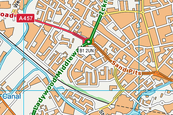 B1 2UN map - OS VectorMap District (Ordnance Survey)