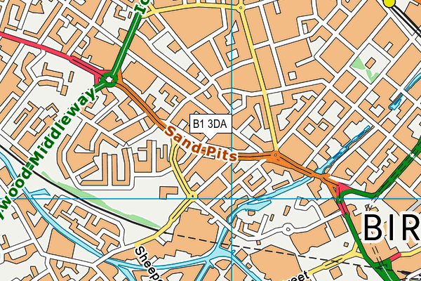 B1 3DA map - OS VectorMap District (Ordnance Survey)