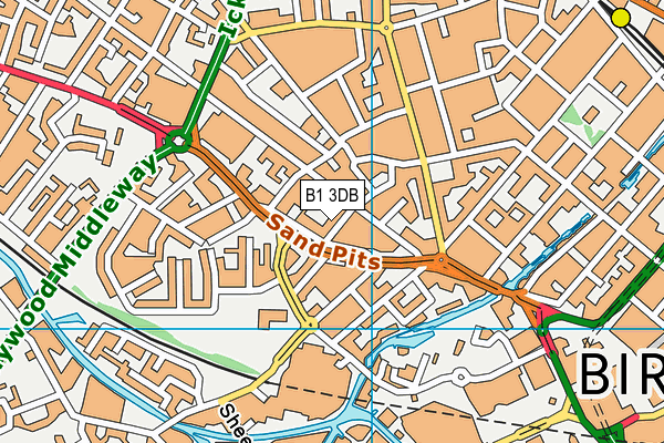 B1 3DB map - OS VectorMap District (Ordnance Survey)