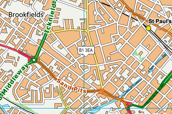 B1 3EA map - OS VectorMap District (Ordnance Survey)