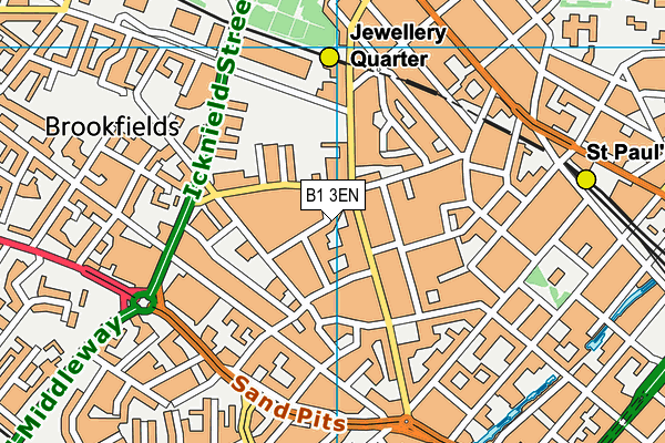 B1 3EN map - OS VectorMap District (Ordnance Survey)