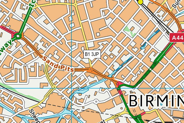 B1 3JP map - OS VectorMap District (Ordnance Survey)