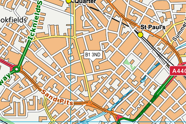 B1 3ND map - OS VectorMap District (Ordnance Survey)