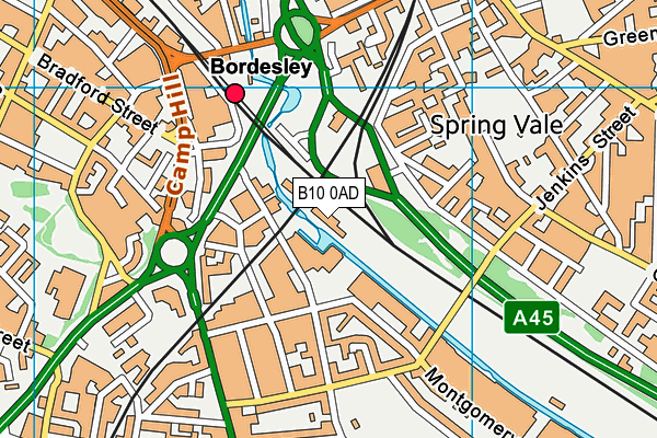B10 0AD map - OS VectorMap District (Ordnance Survey)