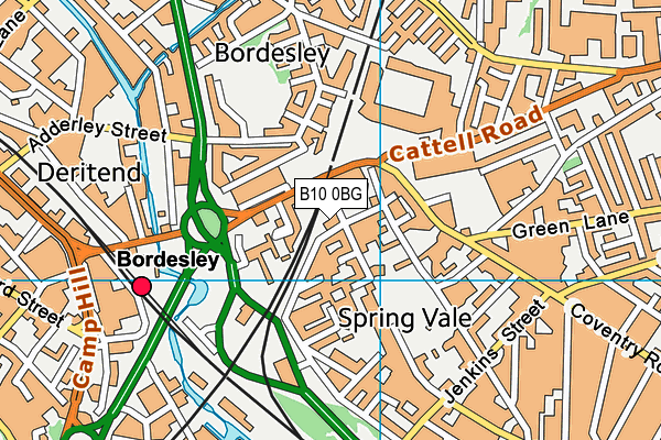 B10 0BG map - OS VectorMap District (Ordnance Survey)