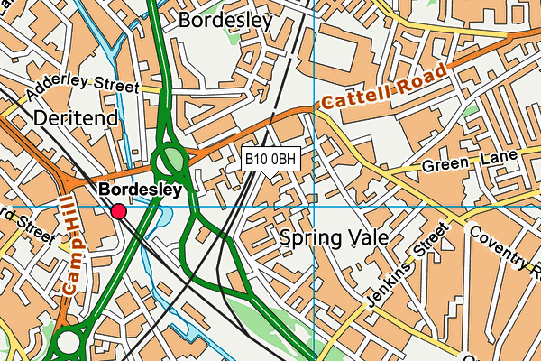 B10 0BH map - OS VectorMap District (Ordnance Survey)